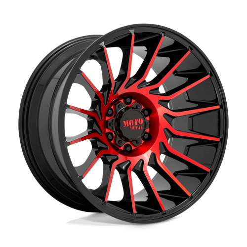 MOTO METAL MO807 Gloss Black Machined With Red Tint