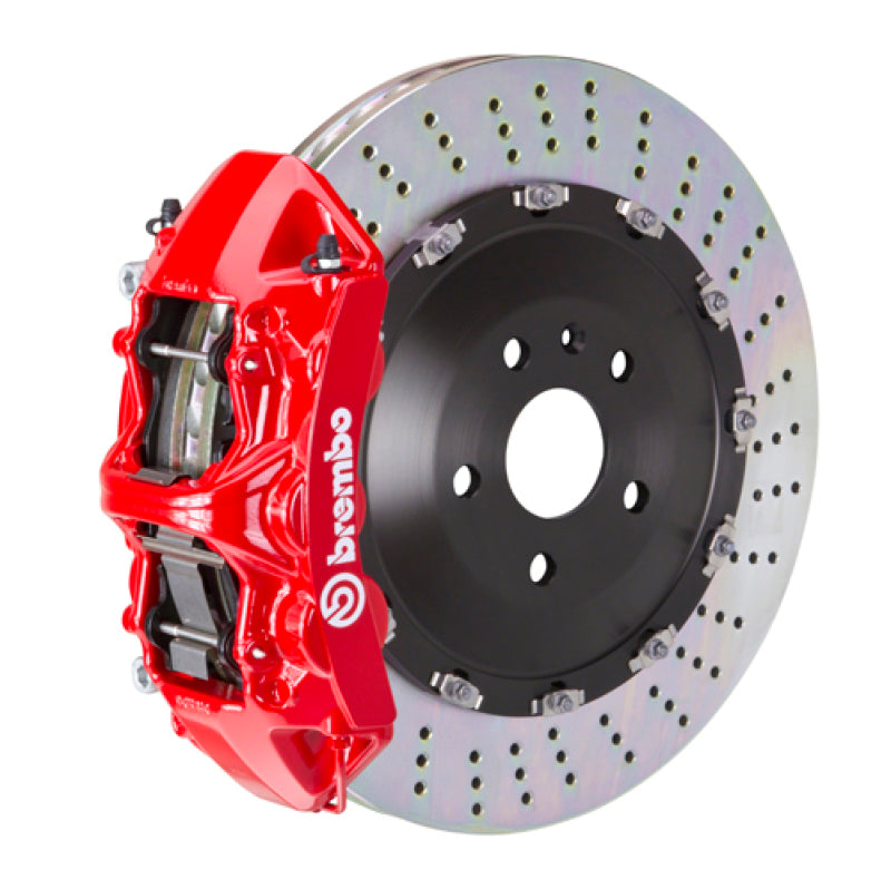 BREMBO 09-16 Panamera/S/4S/Turbo Front GT BBK 6 Piston Cast 405x34 2pc Rotor Drilled-Red