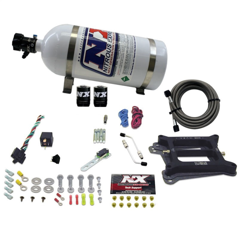 Nitrous Express 4150 4-BBL/Gasoline Nitrous Kit (50-300HP) w/10lb Bottle