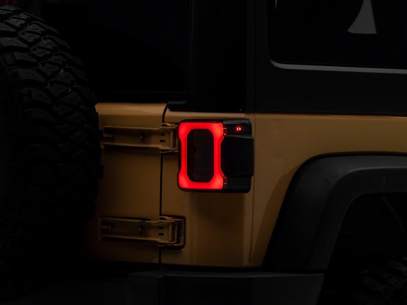 RAXIOM 07-18 Jeep Wrangler JK Axial Series Carver LED Tail Lights- Blk Housing (Smoked Lens)