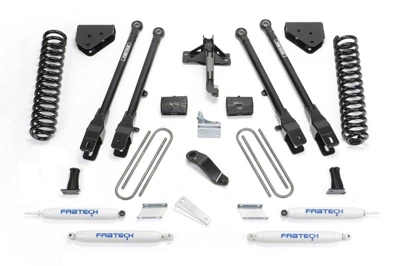 FABTECH 08-16 Ford F250 4WD 6in 4Link Sys w/Coils & Perf Shks