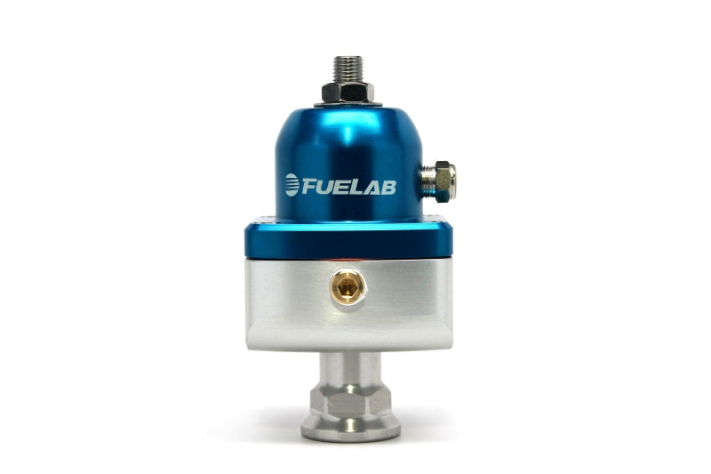 FUELAB 555 High Pressure Adjustable FPR Blocking 25-65 PSI (1) -8AN In (2) -8AN Out - Blue