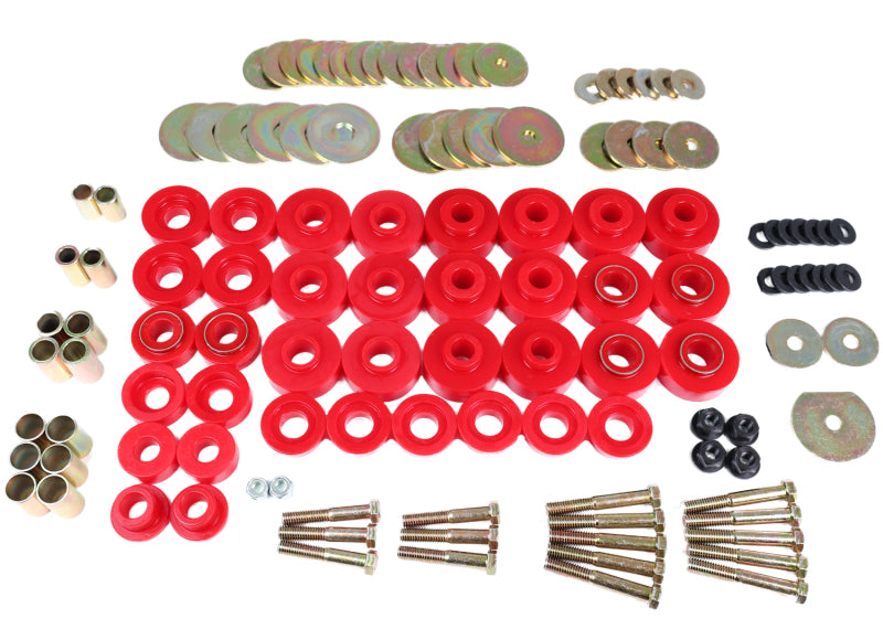 ENERGY SUSPENSION 65-67 Chevrolet Biscayne/Bel Air/Caprice/Impala Body Mount Set w/ Hardware - Red