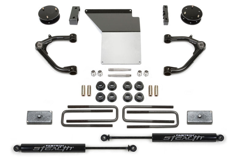 FABTECH 07-18 GM K1500 4in Uniball UCA System w/Rear Stealth Shocks