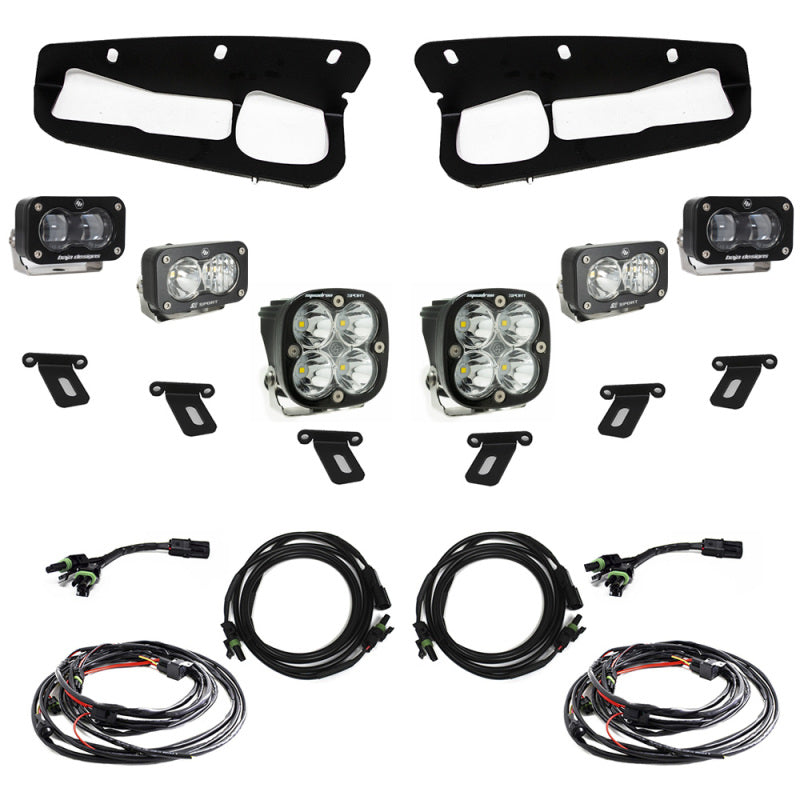 BAJA DESIGNS 21-22 Ford Bronco w/Steel Bumper S2 SAE Sportsmen Fog Pocket Light Kit - Clear