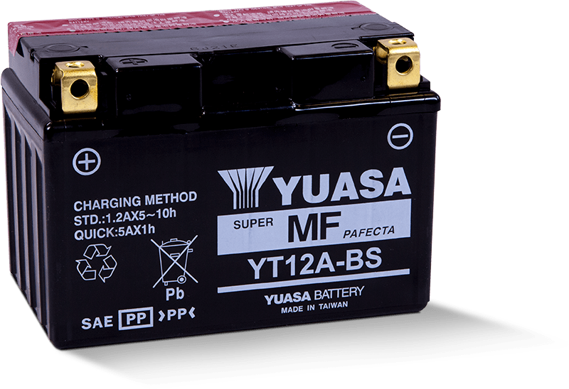 YUASA YT12A-BS Maintenance Free AGM 12 Volt Battery (Bottle Supplied)