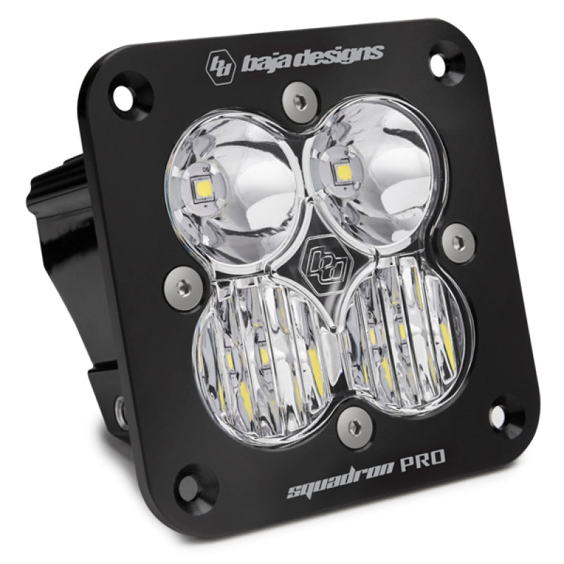 BAJA DESIGNS Squadron Pro Driving/Combo Pattern Flush Mount Black LED Light Pod - Clear