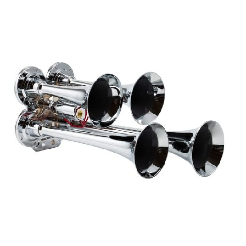 KLEINN Chrome Quad Horn/ 12.5In/10In/7.5In/6In - Chrome-Plated Zinc Alloy