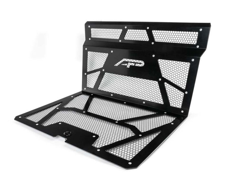 AGENCY POWER 14-18 Polaris RZR XP 1000 / XP Turbo Vented Engine Cover - Gloss Black/Gloss Black Mesh