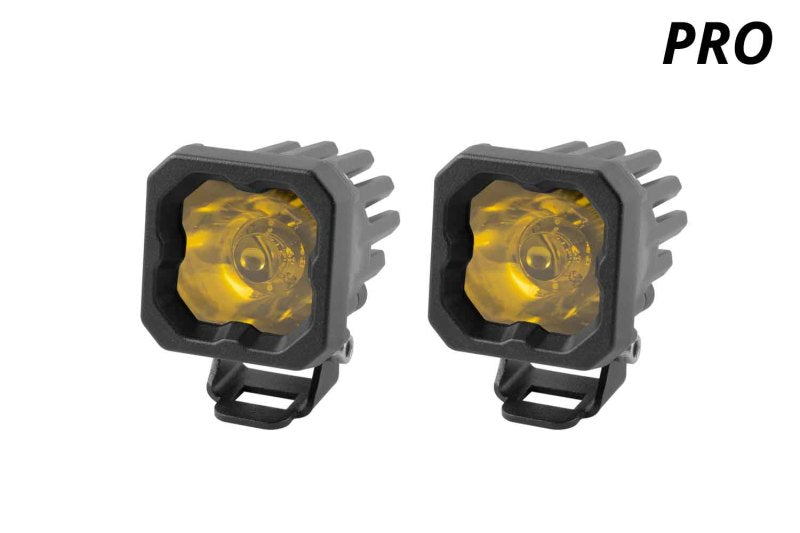 DIODE DYNAMICS Stage Series C1 LED Pod Pro - Yellow Wide Standard ABL (Pair)