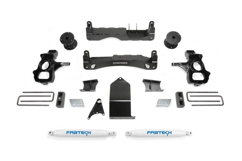 FABTECH 14-18 GM C/K1500 P/U w/oE Alm Or Stmp Stl UCA 4in Basic Sys w/Perf Shks