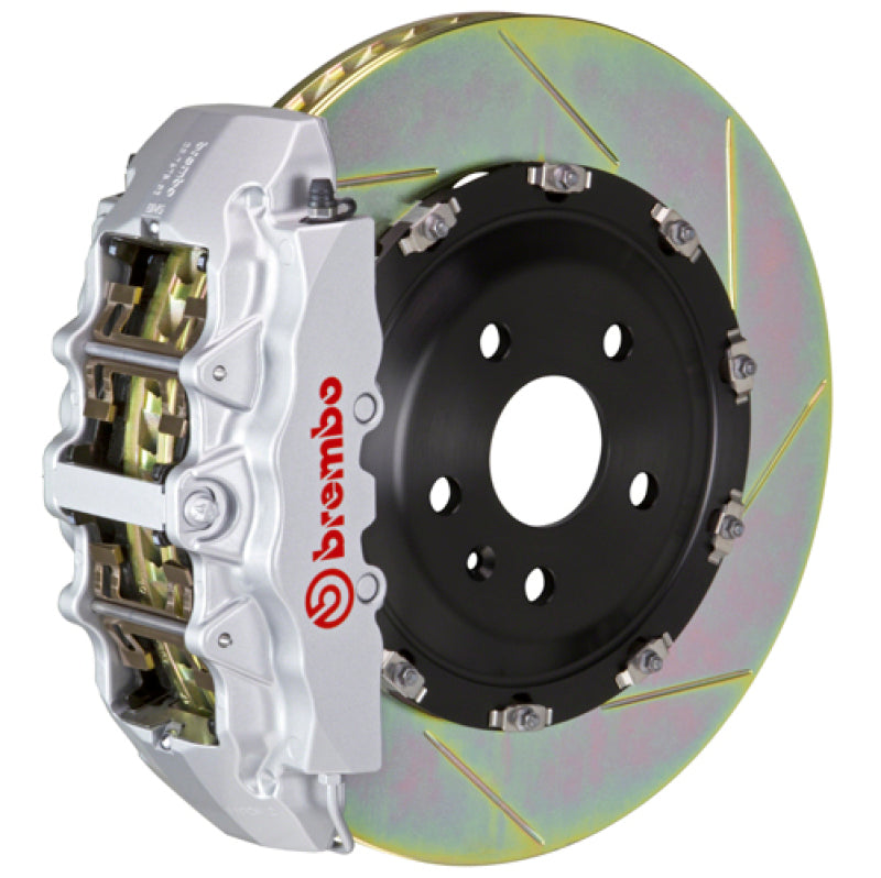 BREMBO 04-10 A8 (D3) Front GT BBK 8 Piston Cast 380x34 2pc Rotor Slotted Type-1-Silver