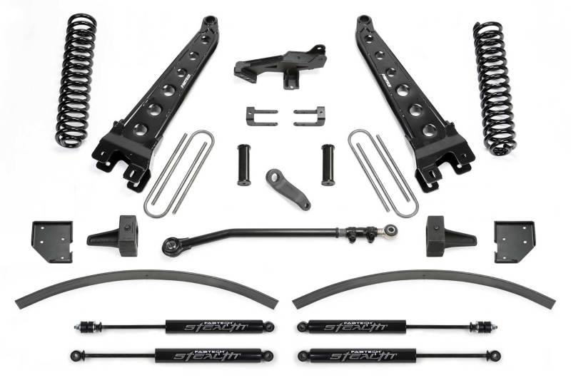 FABTECH 17-21 Ford F250/ F350 4WD Diesel 8in Rad Arm Sys w/Coils & Stealth Shks