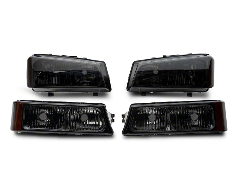 RAXIOM 03-06 Chevrolet Silverado 1500 Axial OEM Style Rep Headlights- Chrome Housing- Smoked Lens