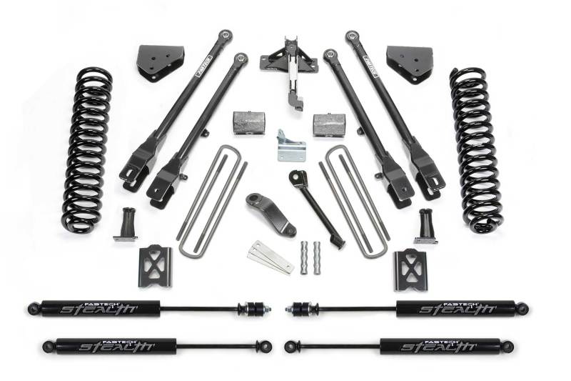 FABTECH 05-07 Ford F250 4WD w/o Factory Overload 6in 4Link Sys w/Coils & Stealth