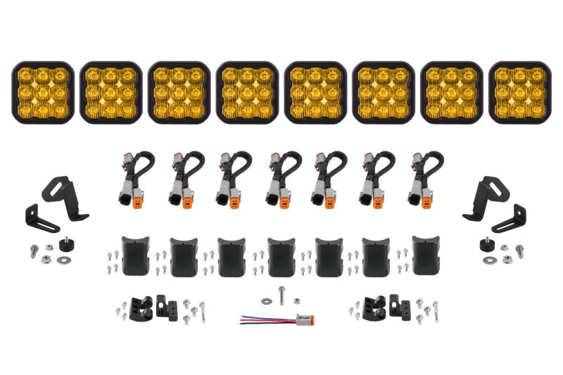 DIODE DYNAMICS SS5 Sport Universal CrossLink 8-Pod Lightbar - Yellow Driving