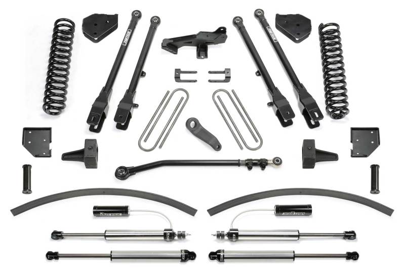 FABTECH 17-21 Ford F250/F350 4WD Diesel 8in 4Link Sys w/Coils & Dl Resi Shks