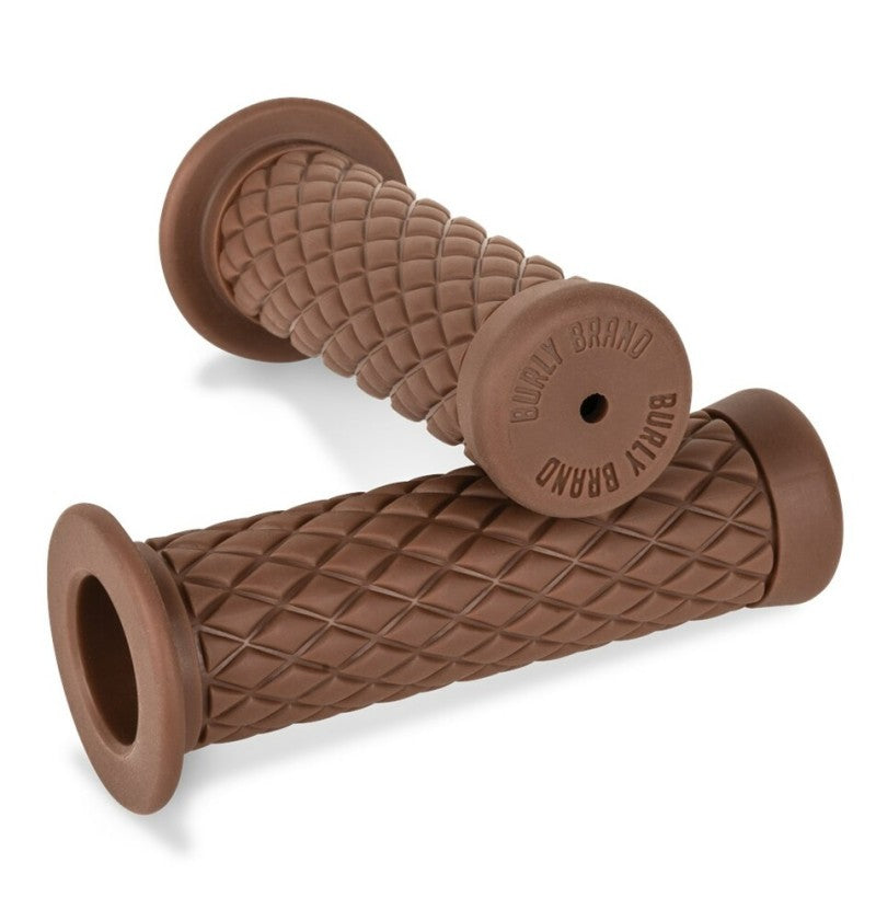 BURLY BRAND Rubber Diamondback Grips 1in - Brown