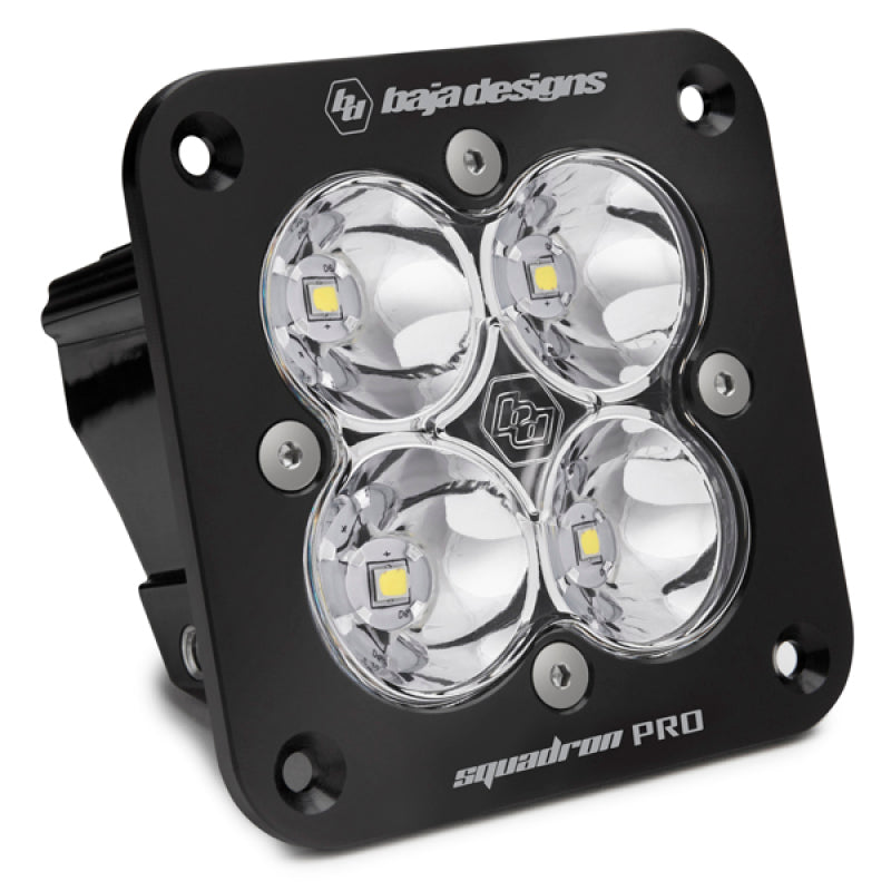 BAJA DESIGNS Squadron Pro Spot Pattern Black Flush Mount LED Light Pod - Clear