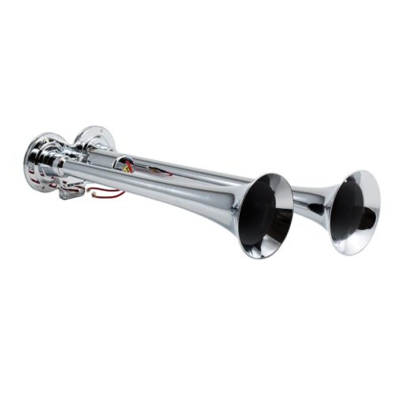 KLEINN Chrome Dual Horn/ 15In/12.25In - Chrome-Plated Zinc Alloy