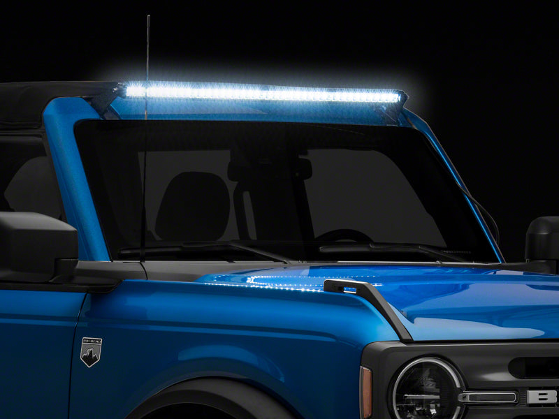 RAXIOM 21-23 Bronco Axial Series 40-In 200w LED Light Bar w/ Windshield Mounting Brackets