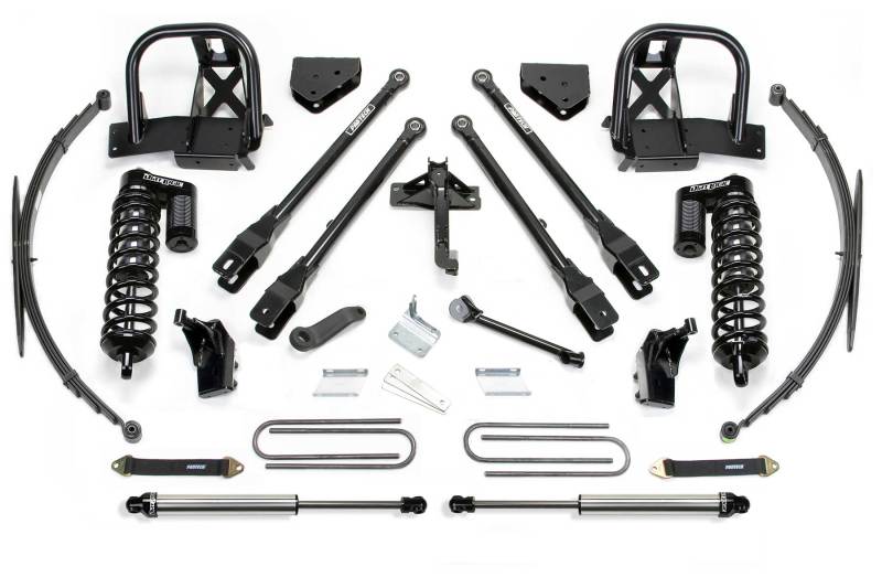 FABTECH 11-16 Ford F250/350 4WD 8in 4Link Sys w/Dlss 4.0 C/O& Rr Lf Sprngs & Rr Dlss