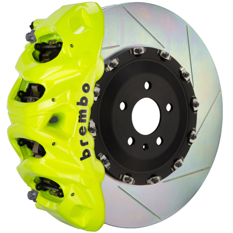 BREMBO 10-14 F150 Raptor Front GT BBK 8 Piston Cast 412x38 2pc Rotor Slotted Type1 - Fluo. Yellow