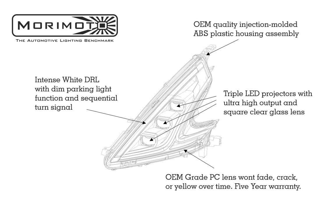 MORIMOTO NISSAN 370Z: XB LED HEADLIGHTS (LHD) (LF474-ASM)