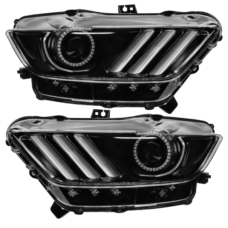 ORACLE 15-17 Ford Mustang Dynamic RGB+A Pre-Assembled Headlights - Black Edition - NO RETURNS