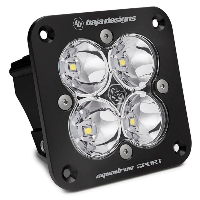 BAJA DESIGNS Squadron Sport Work/Scene Pattern Black Flush Mount LED Light Pod - Clear