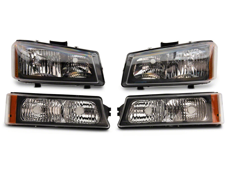 RAXIOM 03-06 Chevrolet Silverado 1500 Axial OEM Style Rep Headlights- Chrome Housing (Clear Lens)