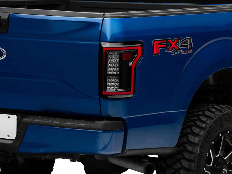 RAXIOM 15-17 Ford F-150 LED Tail Lights- Blk Housing (Smoked Lens)