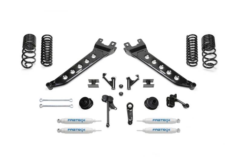 FABTECH 14-18 Ram 2500 4WD 5in Radius Arm Kit w/Perf Shks