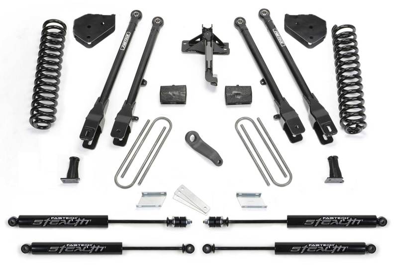 FABTECH 17-21 Ford F250/F350 4WD Gas 6in 4Link Sys w/Coils & Stealth