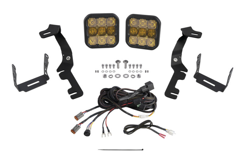 DIODE DYNAMICS Stage Series Ditch Light Kit for 2019-Present Ram SS5 - Yellow Pro Combo