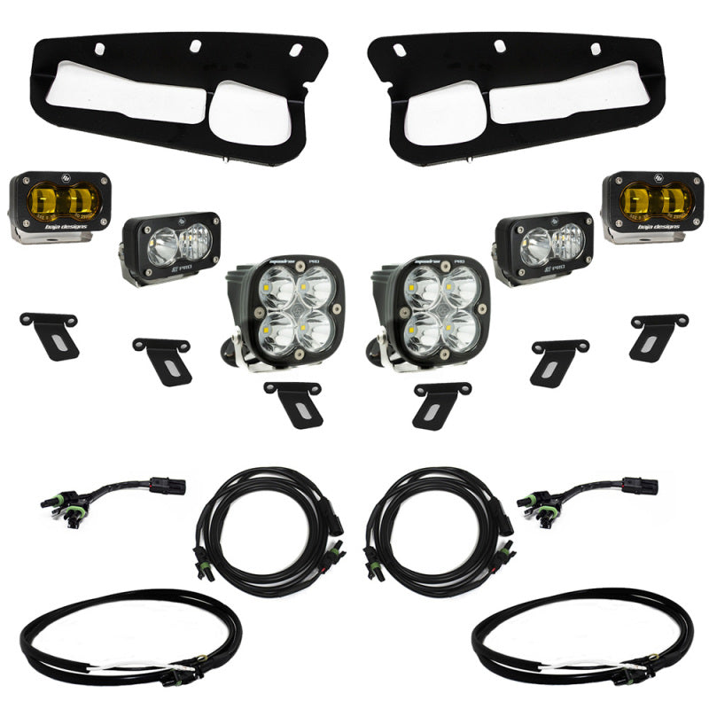 BAJA DESIGNS 21-22 Ford Bronco w/Steel Bumper S2 SAE Pro Fog Pocket Light Kit w/Upfitter - Amber