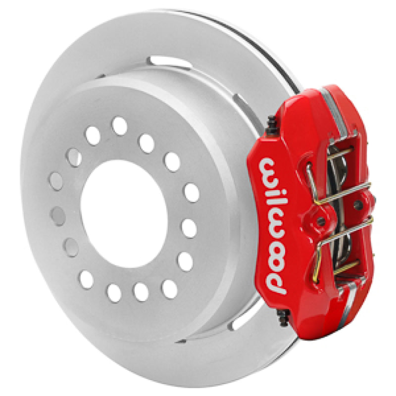 WILWOOD Chevy Monte Carlo Forged 4 Piston DynaPro Red Caliper HP32 VV Plain Rotor - 11.00x0.81