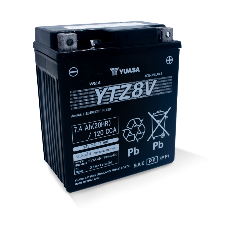 YUASA YTZ8V Maintenance Free AGM 12 Volt Battery