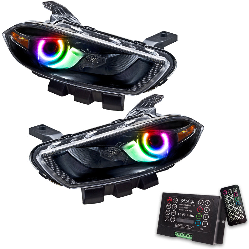 ORACLE 13-14 Dodge Dart (HID Style) SMD HL - Black - ColorSHIFT w/ 2.0 Controller SEE WARRANTY