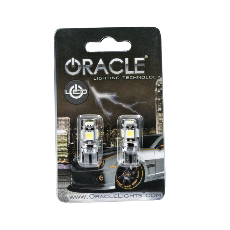 ORACLE T10 5 LED 3 Chip SMD Bulbs (Pair) - Cool White SEE WARRANTY