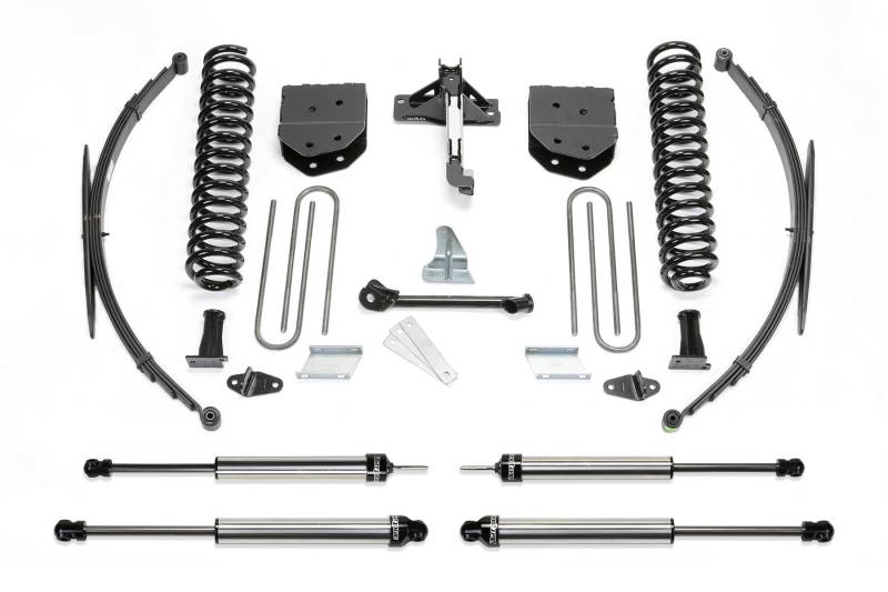 FABTECH 08-16 Ford F250/350 4WD 8in Basic Sys w/Dlss Shks & Rr Leaf Sprngs