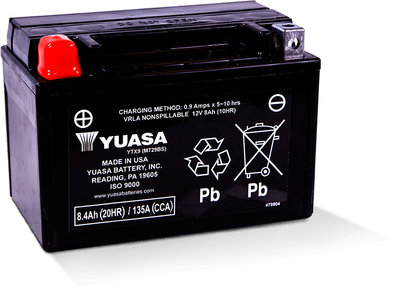 YUASA YTX9 Maintenance Free AGM 12 Volt Battery