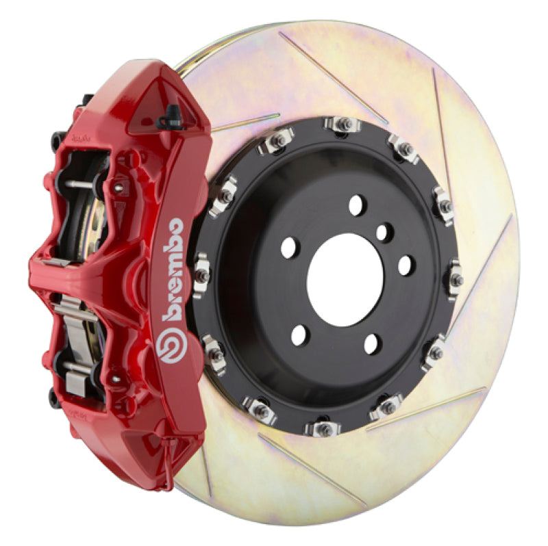 BREMBO 03-13 Flying Spur Front GT BBK 6 Piston Cast 411x34 2pc Rotor Slotted Type1 -Red