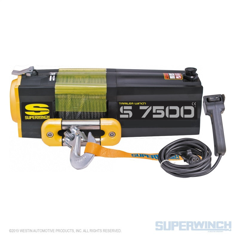 SUPERWINCH 7500 LBS 12V DC 5/16in x 54ft Steel Rope S7500 Winch