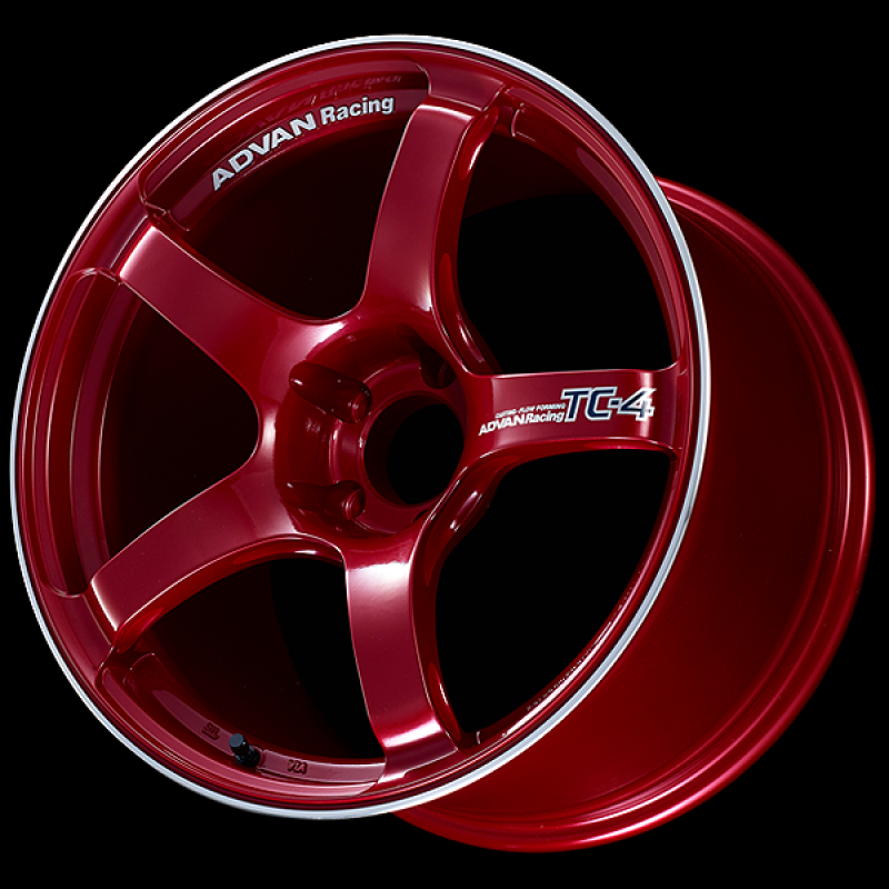 Advan TC4 18X10.5 / +15MM / 5X114.3 Racing Candy Red and Ring Wheel