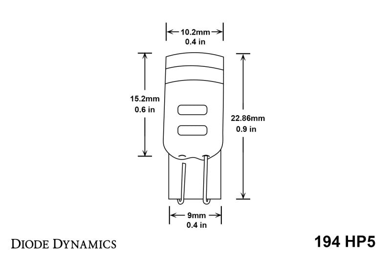 DIODE DYNAMICS 194 LED Bulb HP5 LED - Blue (Pair)