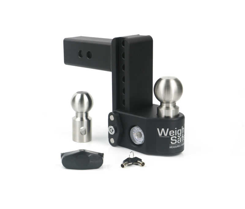 WEIGH SAFE 6in Drop Hitch w/Built-in Scale & 2.5in Shank (10K/22K GTWR) - Steel