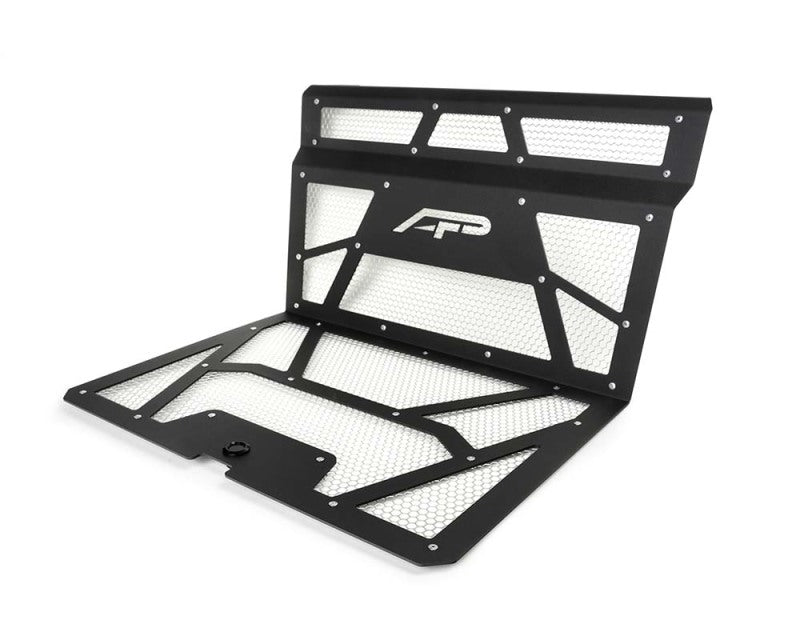 AGENCY POWER 14-18 Polaris RZR XP 1000/XP Turbo Vented Engine Cover - Matte Black/Raw Alum. Mesh