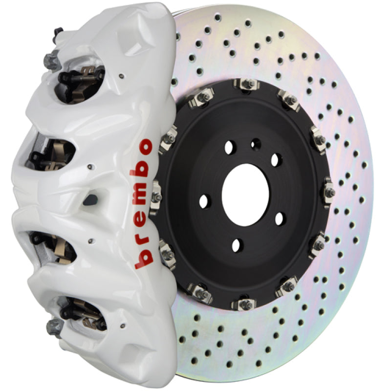 BREMBO 02-18 G500/03-04 G55 Front GT BBK 8 Piston Cast 412x38 2pc Rotor Drilled- White