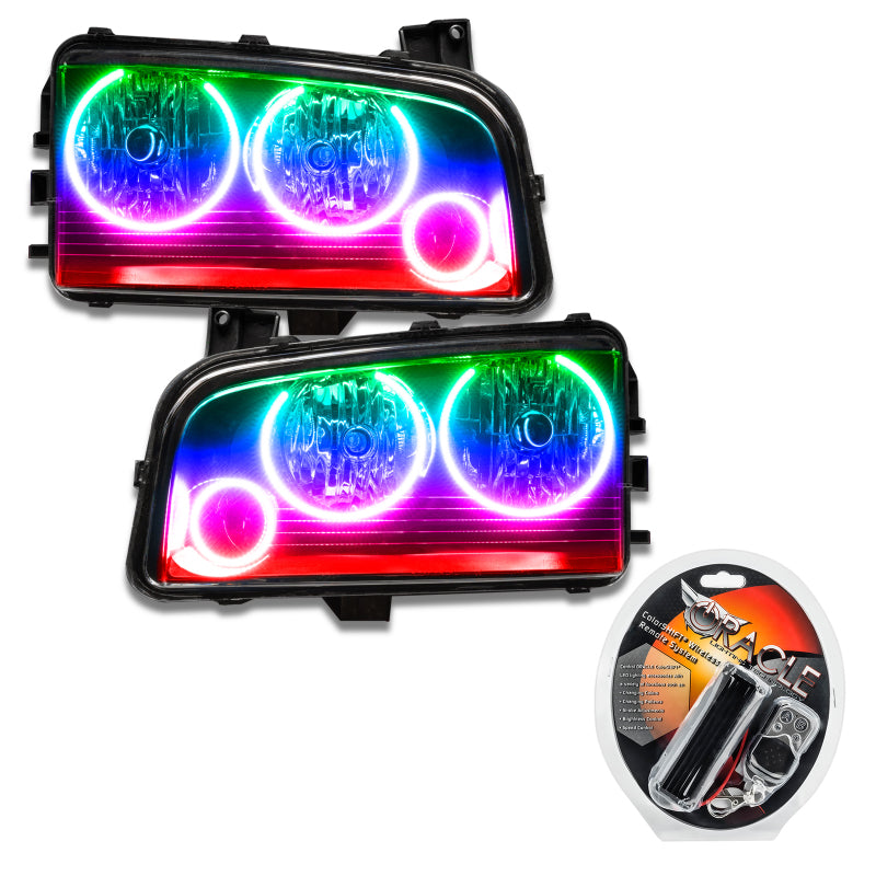 ORACLE 05-10 Dodge Charger SMD HL (Non-HID) - Triple Halo - ColorSHIFT SEE WARRANTY